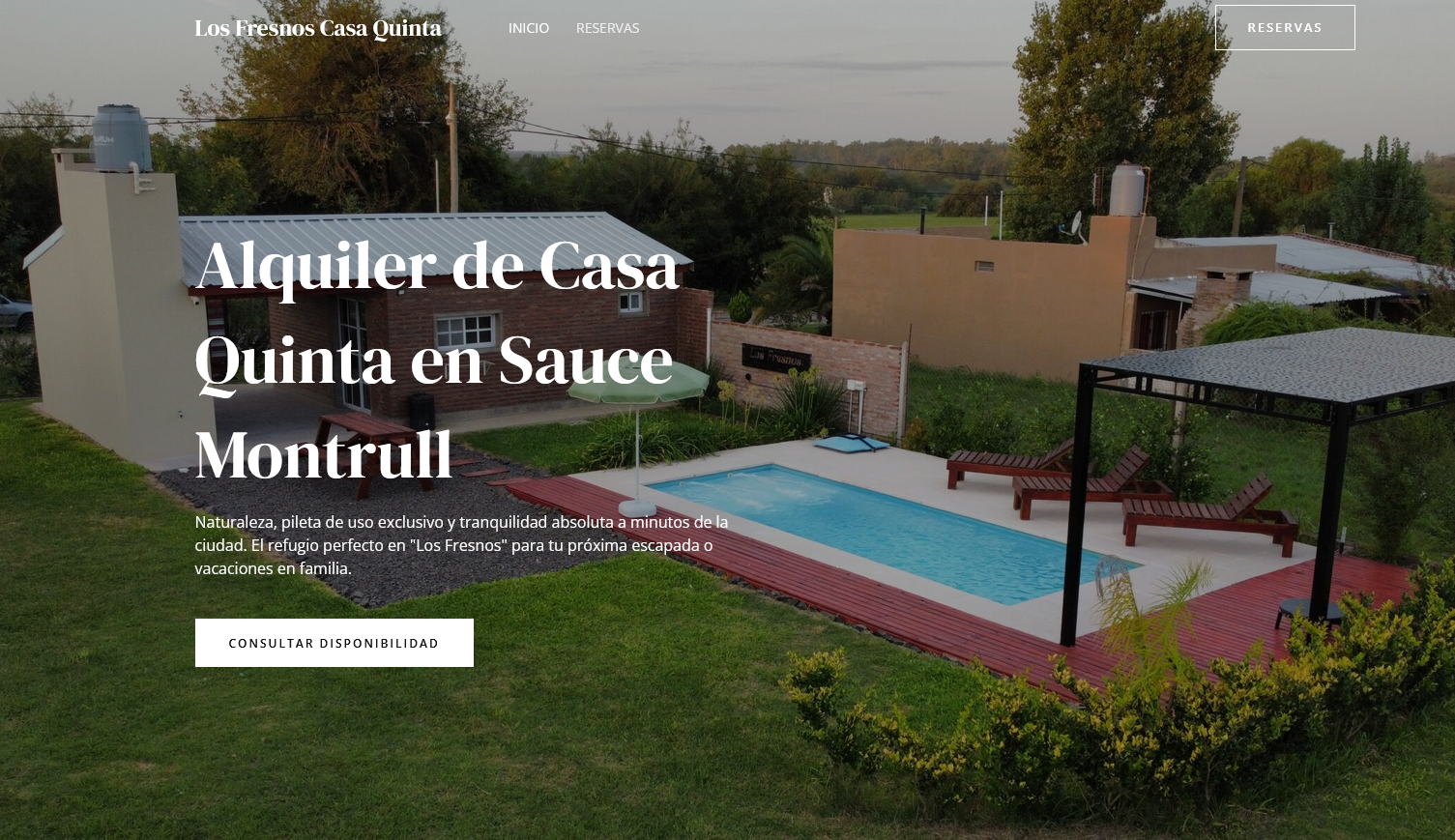 Quinta Los Fresnos plataforma de reservas