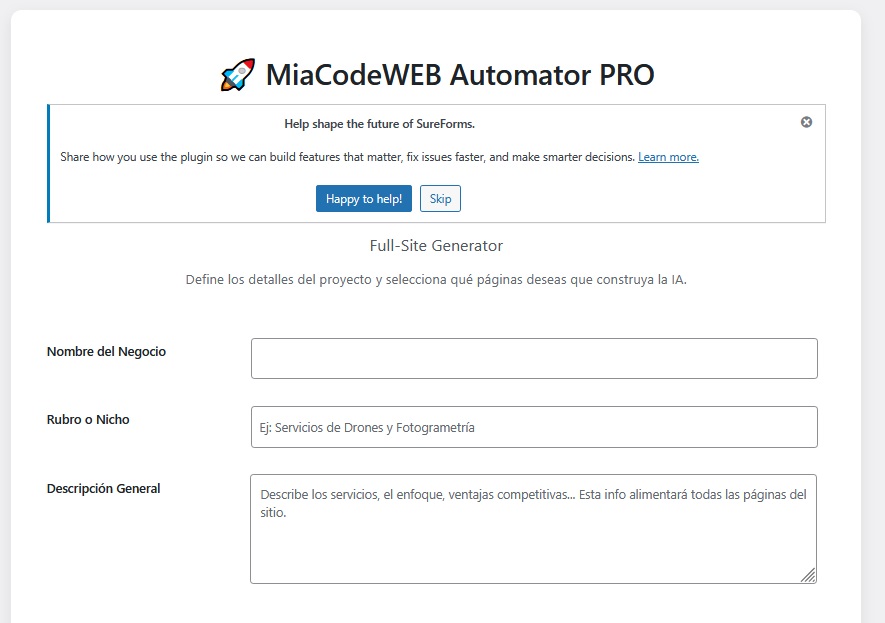 MiaCodeWEB Automator plugin WordPress