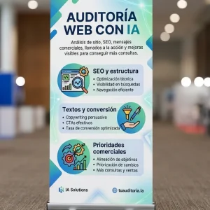 Auditoria web con IA para mejorar SEO estructura conversion y consultas comerciales