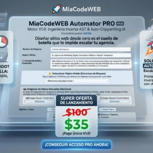 MiaCodeWEB Automator PRO plugin WordPress con inteligencia artificial para agencias
